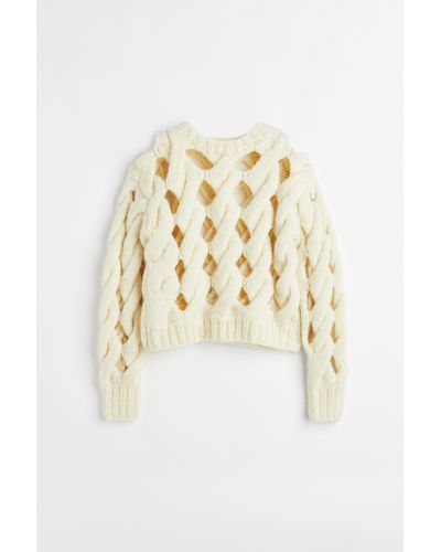 H&M Pullover mit Zopfmuster - Natur
