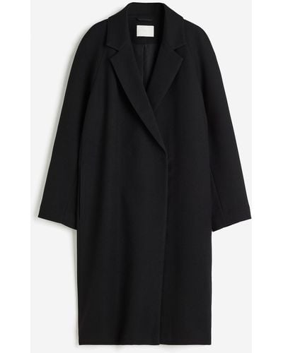 H&M Zweireihiger Mantel in Midilänge - Schwarz