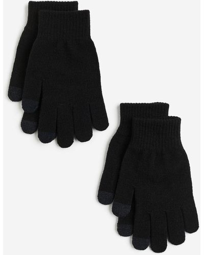 H&M 2 Paar Touchscreenhandschoenen - Zwart