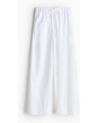 H&M Weite Hose aus Leinenmix - Weiß