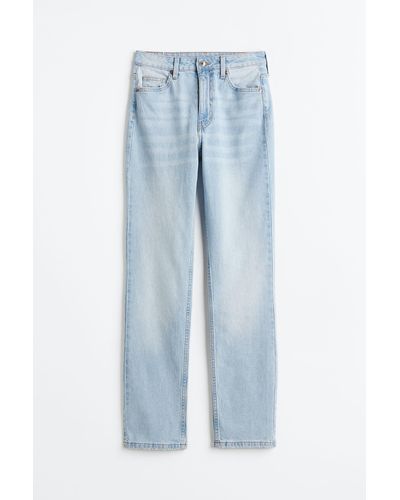 H&M Vintage Straight High Jeans - Bleu