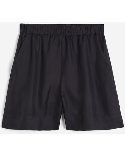 H&M Twill Short Van Zijdemix - Blauw