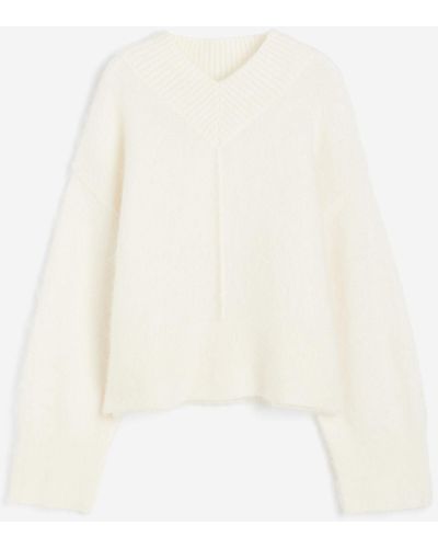 H&M Oversize-Pullover aus Mohairmix - Weiß