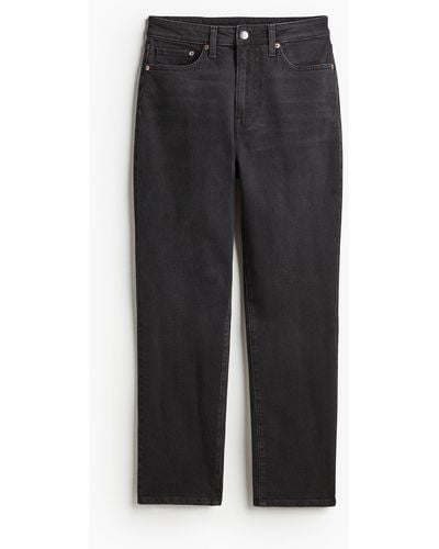 H&M Mom Ultra High Ankle Jeans - Schwarz