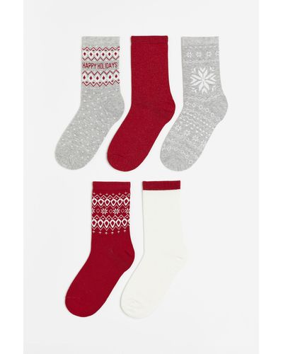 H&M 5 Paar Sokken - Rood