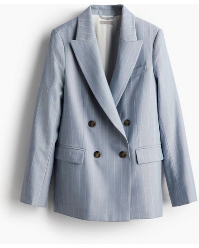 H&M Oversized Double-breasted Blazer - Blauw