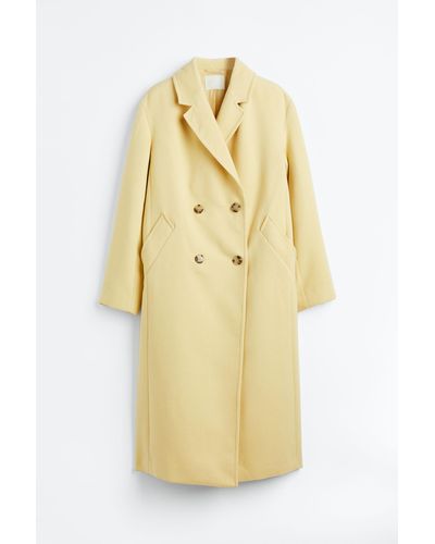 H&M Zweireihiger Mantel - Gelb