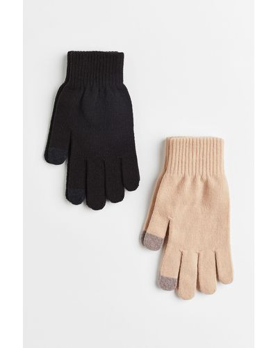 H&M 2 Paar Touchscreenhandschoenen - Zwart