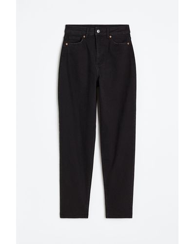 H&M Mom Loose-fit High Ankle Jeans - Schwarz