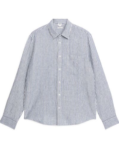 H&M Leinenhemd mit normaler Passform - Grau