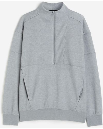 H&M DryMove Sweatshirt mit kurzem Zipper - Grau