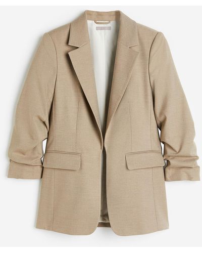 H&M Blazer Met Rimpeleffect - Naturel