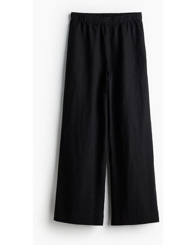 H&M Pantalon large en lin - Noir