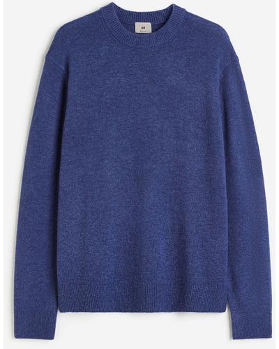 H&M Wollpullover Regular Fit - Blau