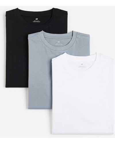 H&M Lot de 3 T-shirts Regular Fit en jersey - Noir