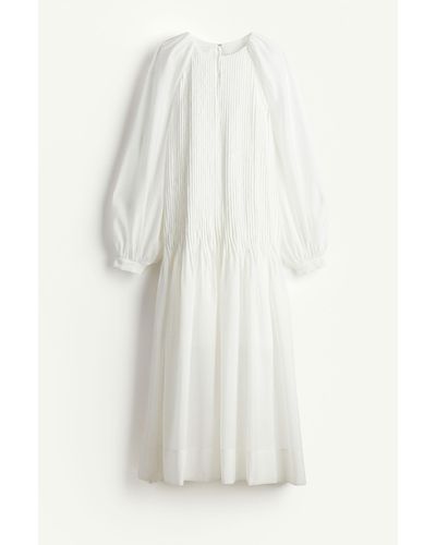 H&M Robe maxi à plis nervure - Blanc