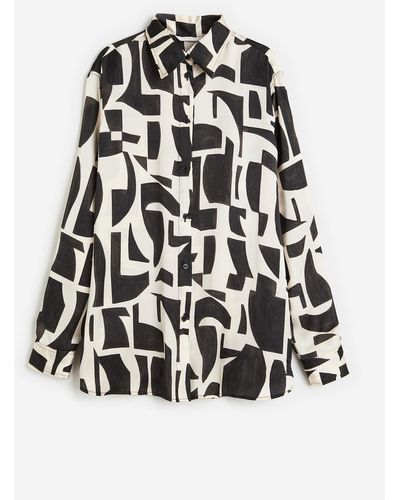 H&M Bluse in Oversize-Passform - Schwarz