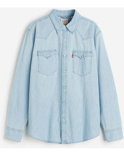 H&M Barstow Standard Fit Western Shirt - Blauw