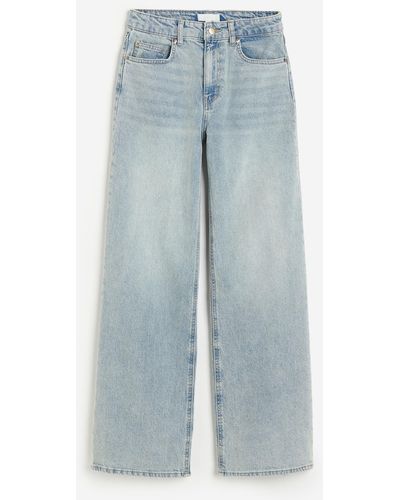 H&M Wide High Jeans - Blau