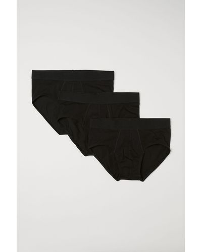 H&M Set Van 3 Katoenen Slips - Zwart