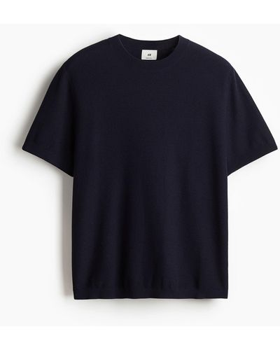 H&M Pikee-T-Shirt in Regular Fit - Blau