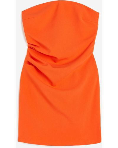 H&M Robe tube plissée - Orange