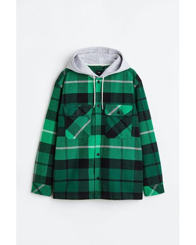 H&M Overshirt mit Kapuze - Grün