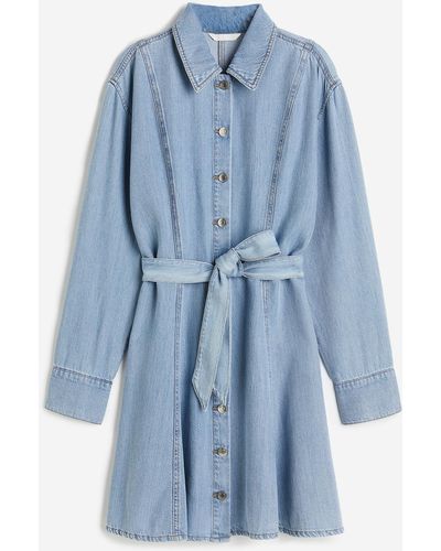 H&M Robe chemise en denim - Bleu