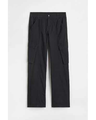 H&M Utilitybroek Van Canvas - Zwart