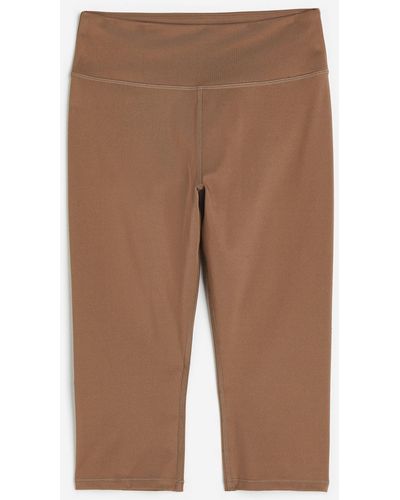 H&M High Waist Capri Tights - Braun