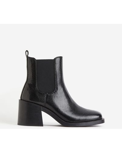 H&M Bottines Chelsea à talon - Noir