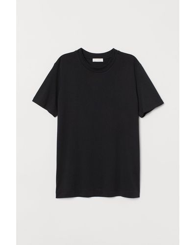 H&M T-Shirt aus Seidenmix - Schwarz