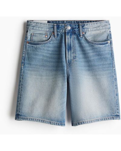 H&M Relaxed Denim Shorts - Blau