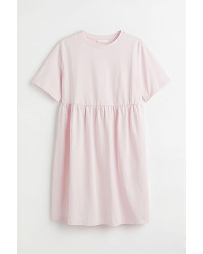H&M H & M+ Kleid aus Baumwolljersey - Pink