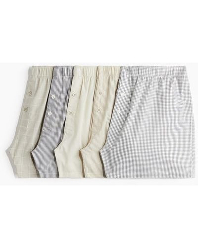 H&M Lot de 5 caleçons en coton tissé - Blanc