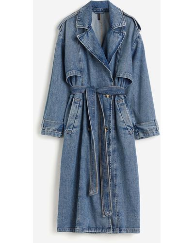 H&M Trenchcoat aus Denim - Blau