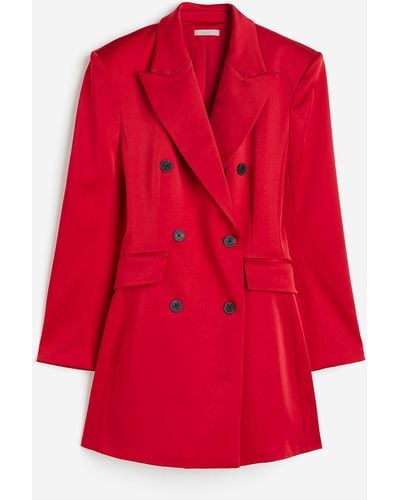H&M Blazerkleid aus Satin - Rot