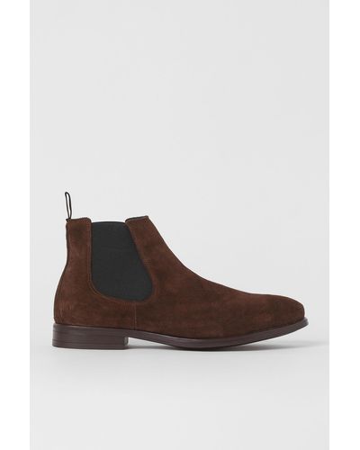 H&M Chelseaboots aus Veloursleder - Braun