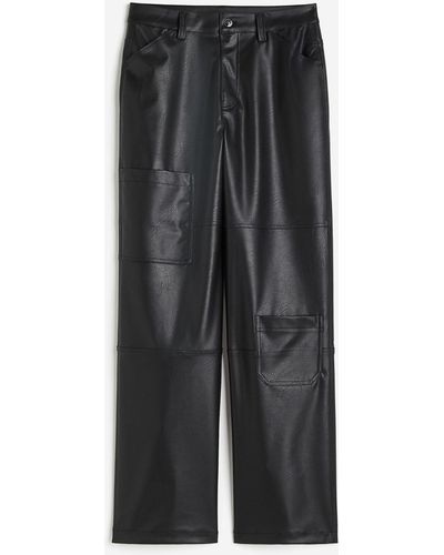 H&M Pantalon cargo en denim - Noir