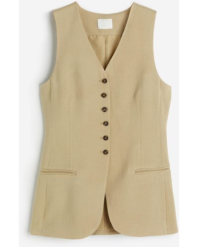 H&M Kostuumgilet Van Linnenmix - Naturel