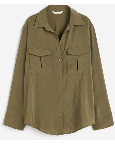 H&M Utility-Bluse aus einer Modalmischung - Grün