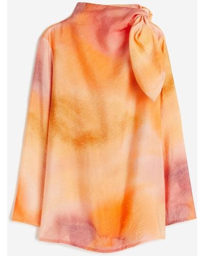 H&M Blouse avec col façon foulard - Orange