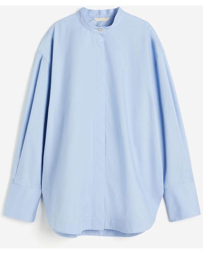 H&M Chemise oversize sans col - Bleu
