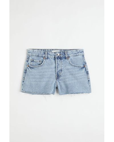 H&M Jeansshorts Low Waist - Blau