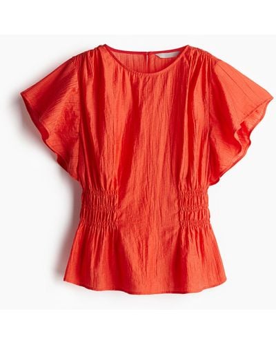 H&M Bluse aus Strukturstoff - Rot
