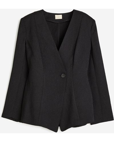 H&M Blazer aus Strukturstoff - Schwarz