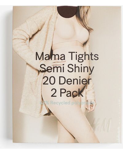 H&M MAMA 2-Pack Strumpfhosen 20den - Natur
