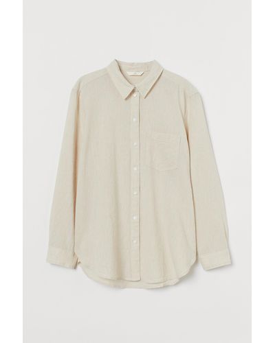 H&M Bluse aus Leinenmischung - Weiß