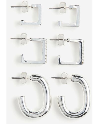 H&M 3 paires d'anneaux - Blanc