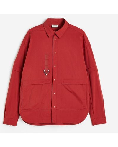 H&M Wasserabweisendes Hemd mit abnehmbaren Ärmeln - Rot